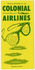 Image: timetable: Colonial Airlines, pocket schedule