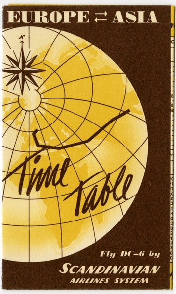 Image: timetable: Scandinavian Airlines System (SAS), pocket schedule, Europe and Asia