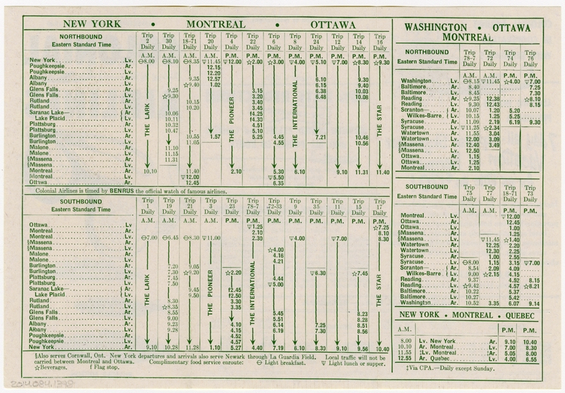 Image: timetable: Colonial Airlines, pocket schedule