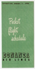 Image: timetable: Bonanza Air Lines, pocket schedule