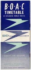 Image: timetable: BOAC (British Overseas Airways Corporation)