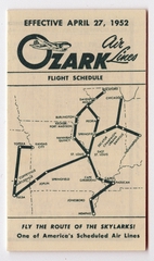 Image: timetable: Ozark Air Lines, pocket schedule
