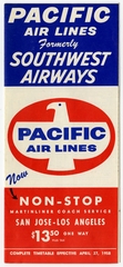 Image: timetable: Pacific Air Lines, formerly Southwest Airways