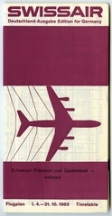 Image: timetable: Swissair, edition for Germany