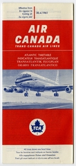 Image: timetable: Trans-Canada Air Lines, Air Canada, Atlantic schedule