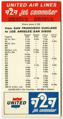 Image: timetable: United Air Lines, jet commuter service