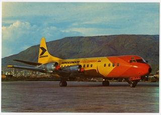 Image: postcard: Aerocondor Colombia, Lockheed L-188 Electra 