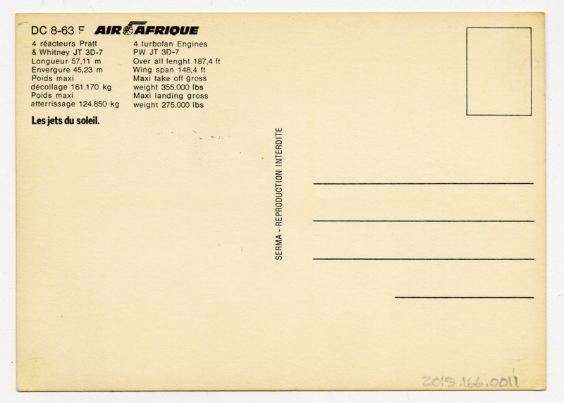 Image: postcard: Air Afrique, Douglas DC-8