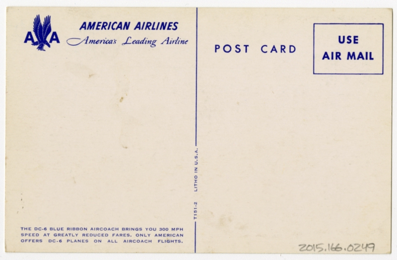 Image: postcard: American Airlines, Douglas DC-6