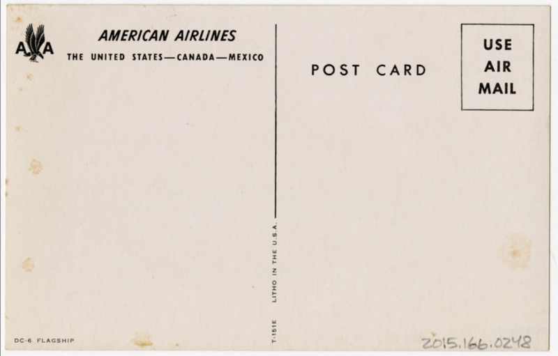 Image: postcard: American Airlines, Douglas DC-6