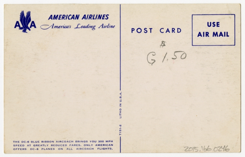 Image: postcard: American Airlines, Douglas DC-6