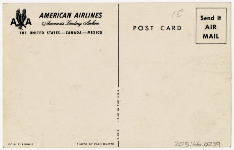 Image: postcard: American Airlines, Douglas DC-6