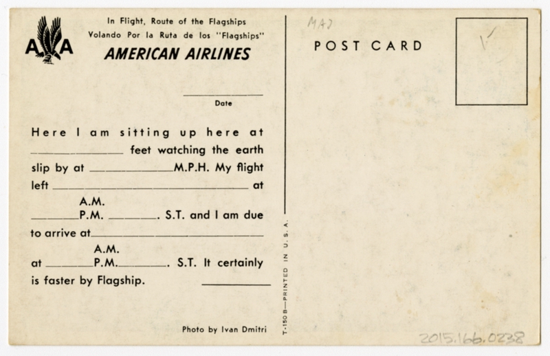 Image: postcard: American Airlines, Douglas DC-6