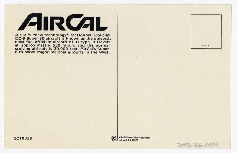 Image: postcard: AirCal, McDonnell Douglas DC-9