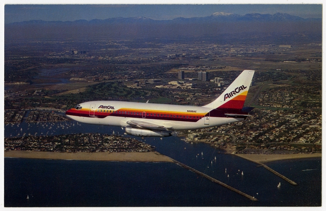 Postcard: AirCal, Boeing 737-200