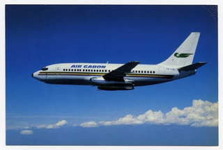 Image: postcard: Air Gabon, Boeing 737-200