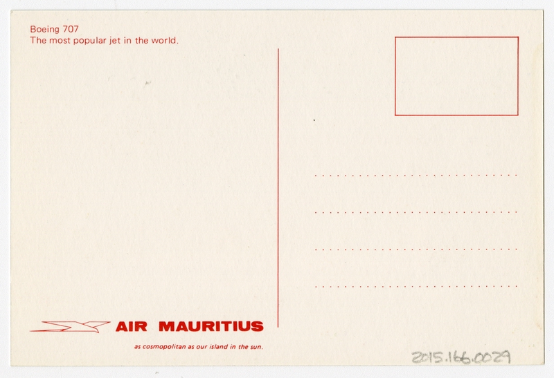Image: postcard: Air Mauritius, Boeing 707
