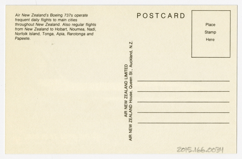 Image: postcard: Air New Zealand, Boeing 737