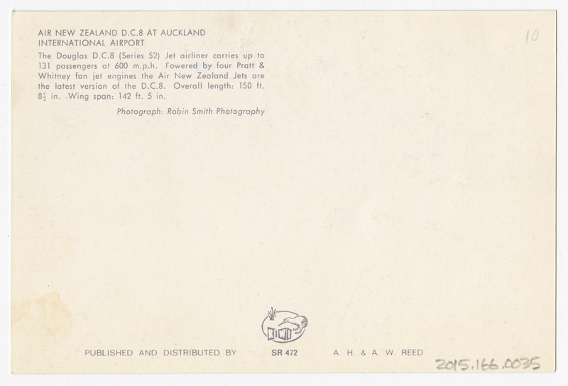 Image: postcard: Air New Zealand, Douglas DC-8-52