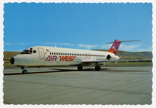 Postcard: Air West, Douglas DC-9-30
