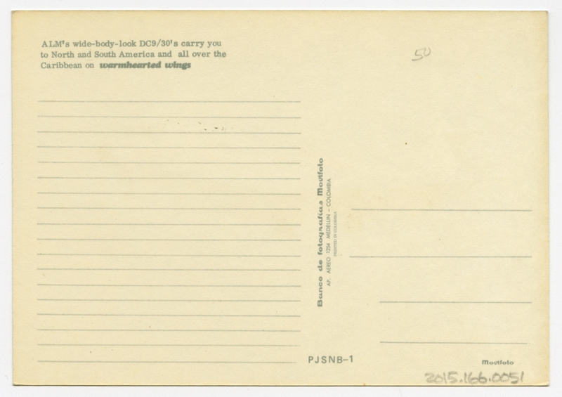 Image: postcard: ALM Antillean Airlines, Douglas DC-9-30