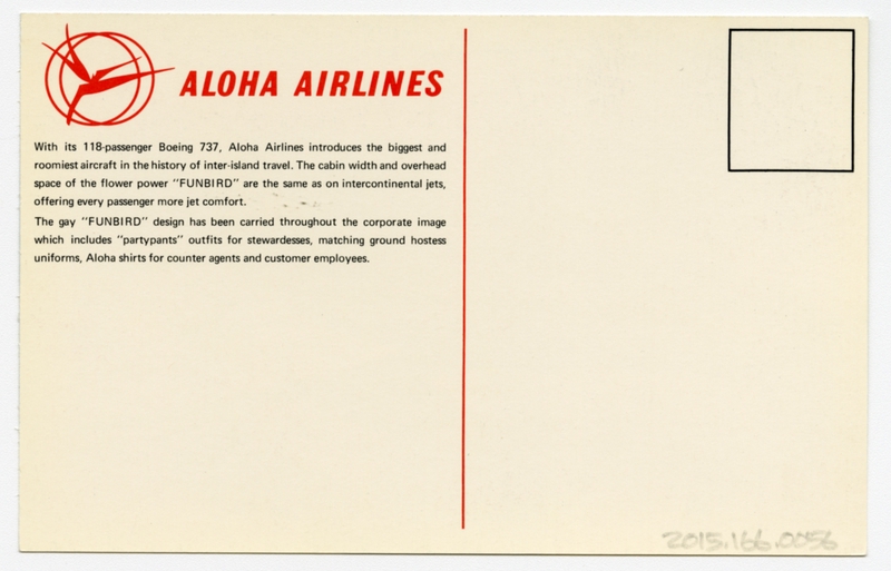 Image: postcard: Aloha Airlines, Boeing 737-200