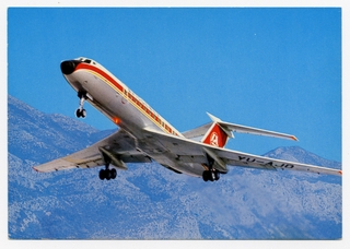 Image: postcard: Aviogenex, Tupolev Tu-134A