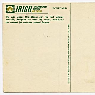 Image #2: postcard: Aer Lingus, BAC One-Eleven