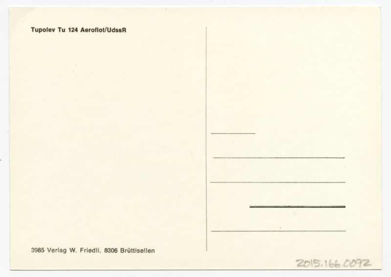 Image: postcard: Aeroflot Soviet Airlines, Tupolev Tu-124