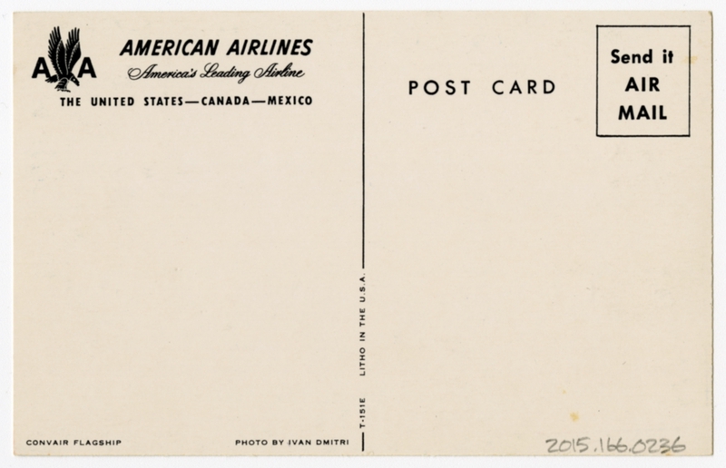 Image: postcard: American Airlines, Convair