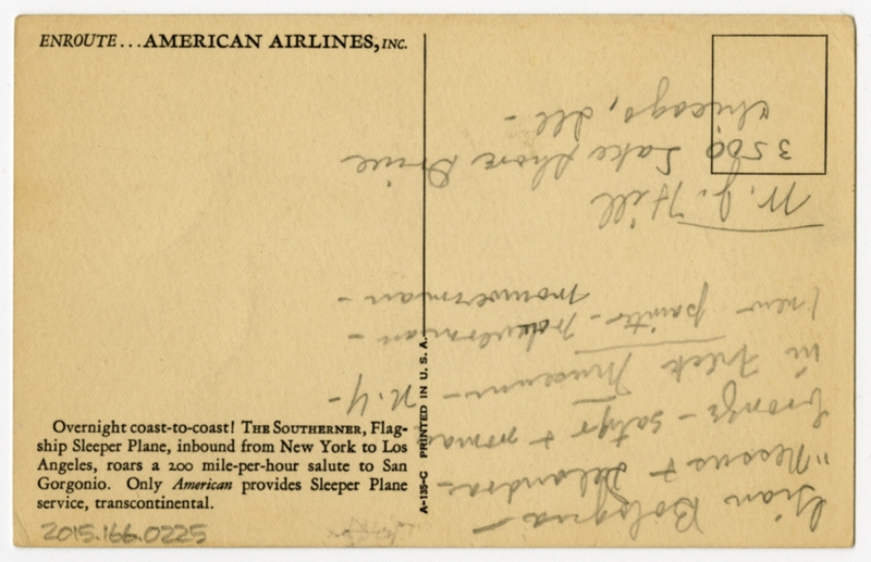 Image: postcard: American Airlines, Douglas DC-3