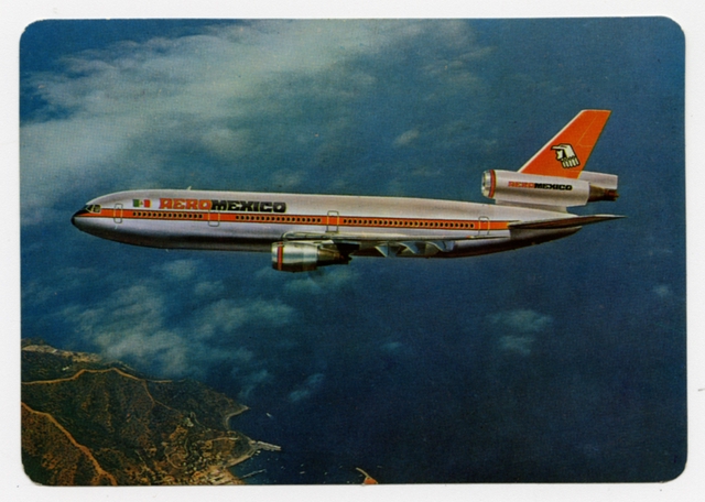 Postcard: AeroMexico, McDonnell Douglas DC-10