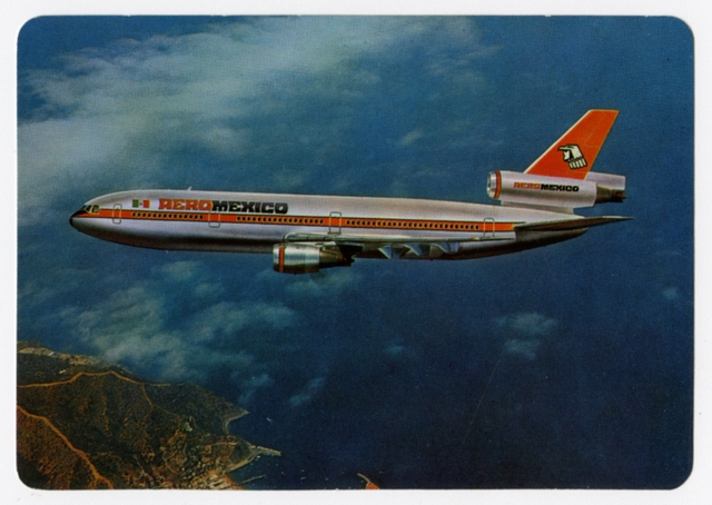 Postcard: AeroMexico, McDonnell Douglas DC-10