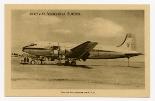 Image: postcard: Aerovias Venezuela Europa, Douglas DC-4