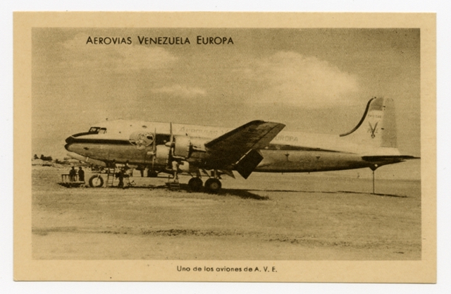 Postcard: Aerovias Venezuela Europa, Douglas DC-4