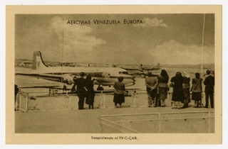 Image: postcard: Aerovias Venezuela Europa, Douglas DC-4