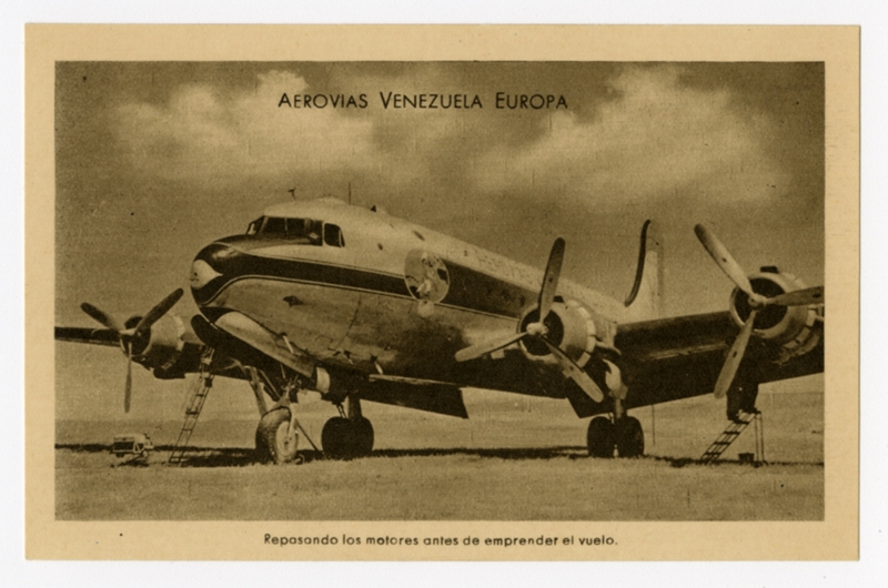 Image: postcard: Aerovias Venezuela Europa, Douglas DC-4