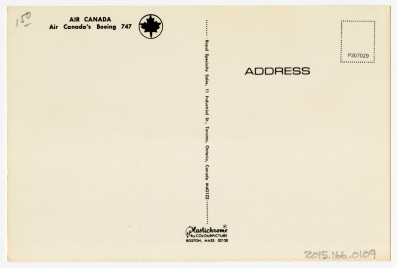 Image: postcard: Air Canada, Boeing 747-100