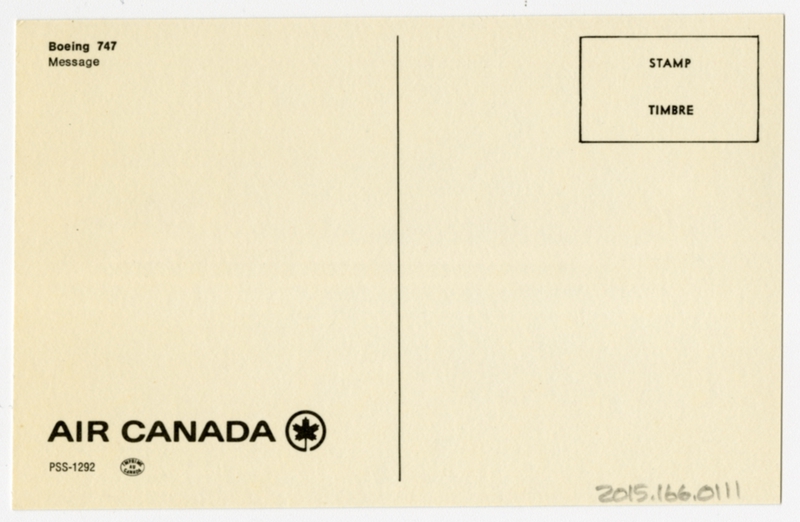Image: postcard: Air Canada, Boeing 747-100