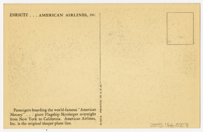 Image: postcard: American Airlines, Douglas DC-3