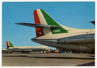Image: postcard: Alitalia, Sud Aviation Caravelle
