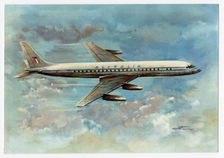 Image: postcard: Alitalia, Douglas DC-8