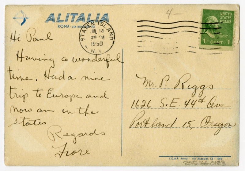 Image: postcard: Alitalia