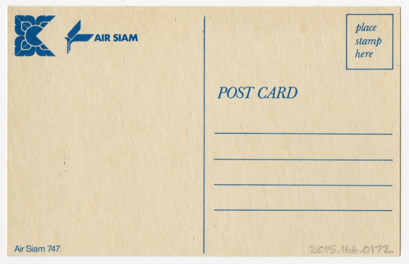 Image: postcard: Air Siam, Boeing 747