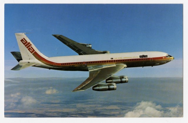 Postcard: Alia (Royal Jordanian Airlines), Boeing 707