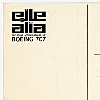 Image #2: postcard: Alia (Royal Jordanian Airlines), Boeing 707