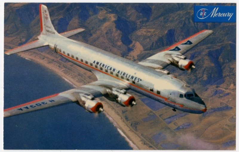 Image: postcard: American Airlines, Douglas DC-7