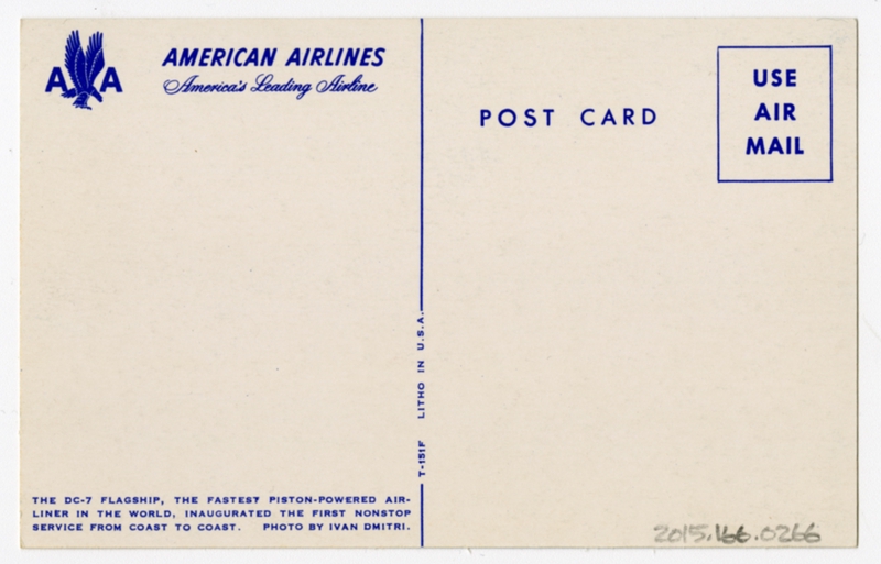 Image: postcard: American Airlines, Douglas DC-7