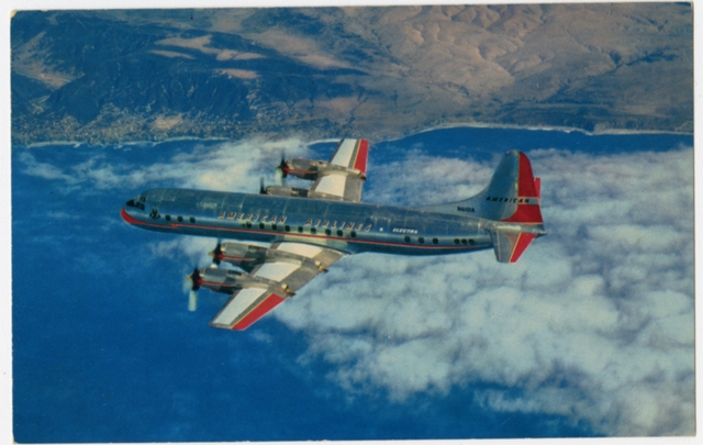 Postcard: American Airlines, Lockheed L-188 Electra