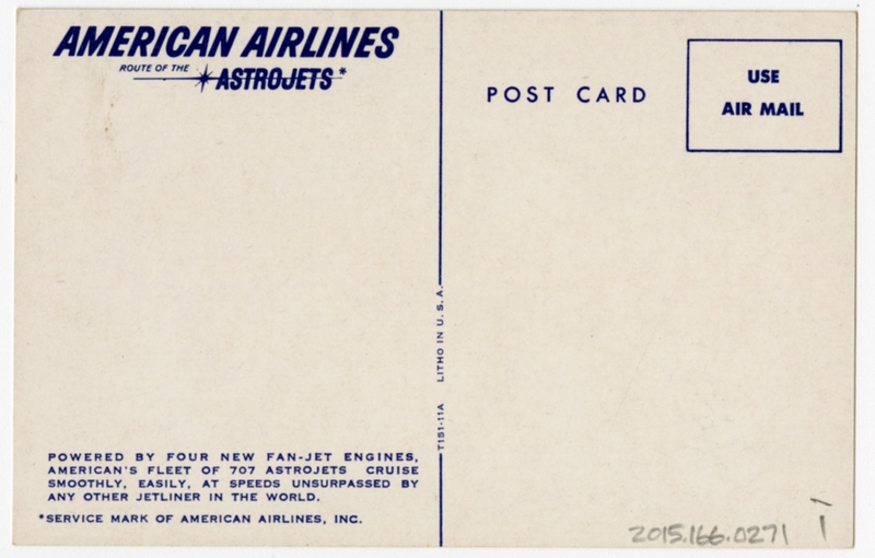 Image: postcard: American Airlines, Boeing 707